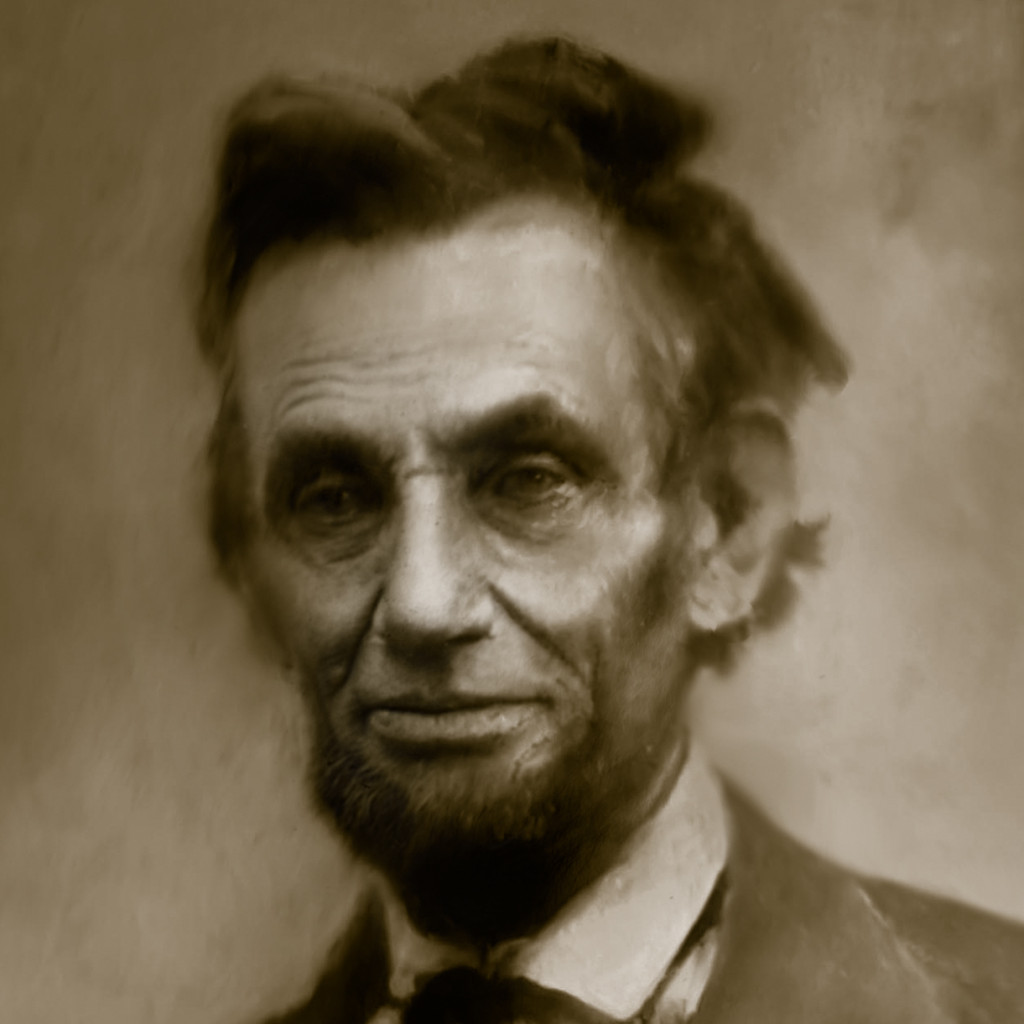 Lincoln with Ribbon Duotone Closeup